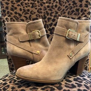 Franco Sarto L-Delancy Suede Ankle Boot -  Mushroom, Size 9